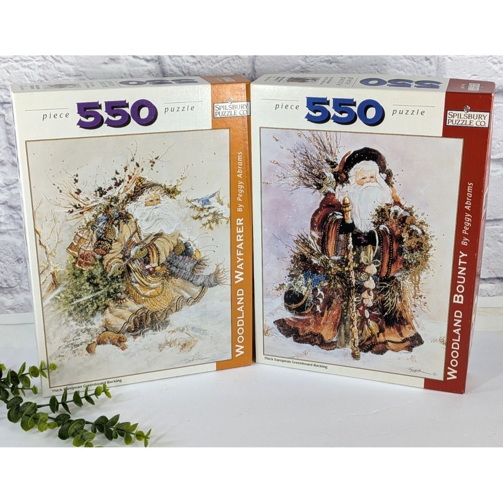 VNTG CHRISTMAS LOT‎ 2🎄1997 Spilsbury Puzzle Co Woodland Wayfarer Bounty 550pc
